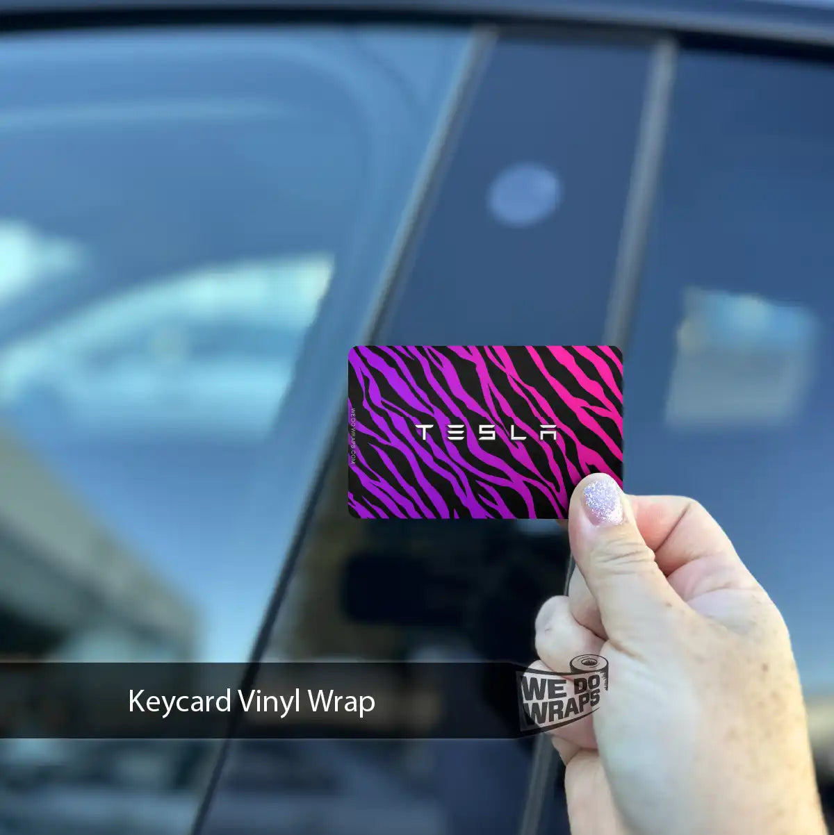 Stylish Zebra Tesla Keycard Decal