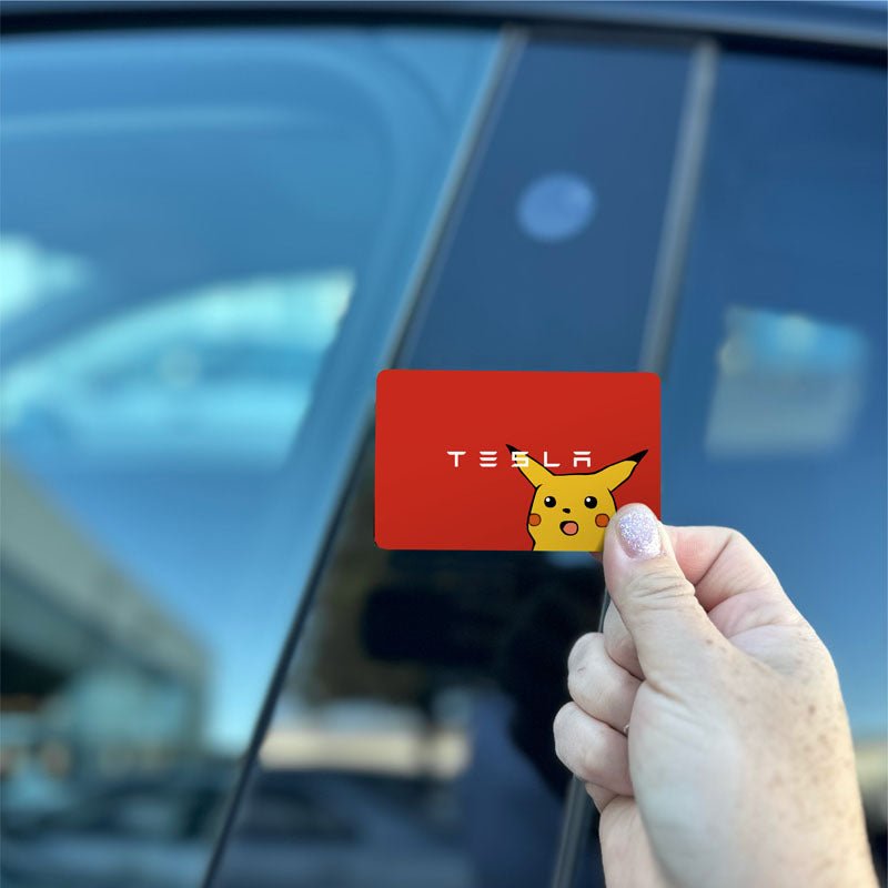 Surprised Pikachu Tesla Keycard Decal