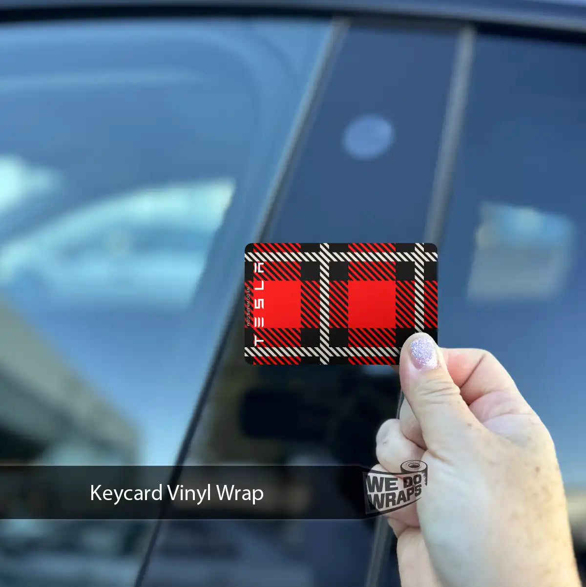 Tartan Plaid Tesla Keycard Decal
