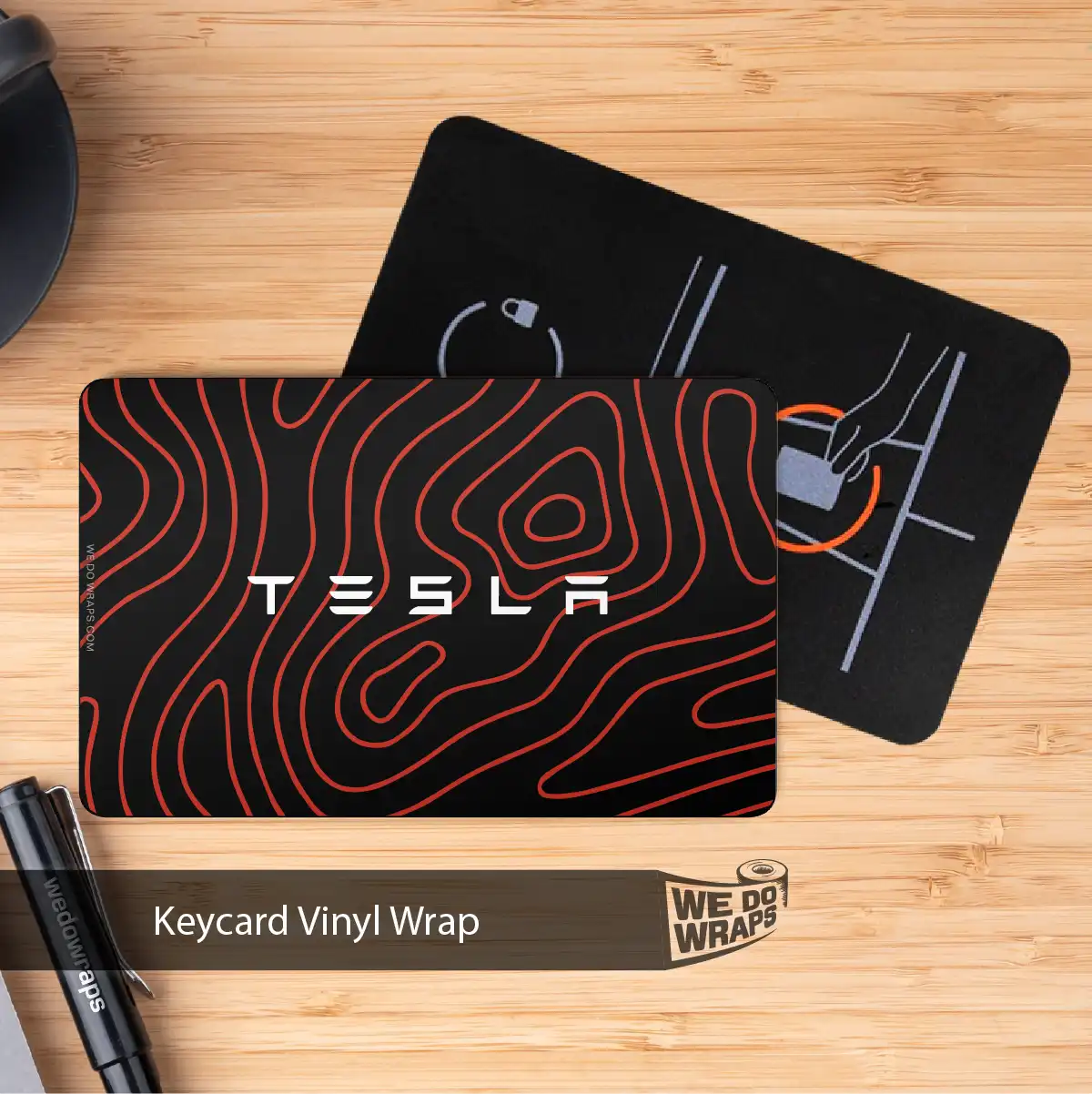 Topography Camo Tesla Keycard Decal