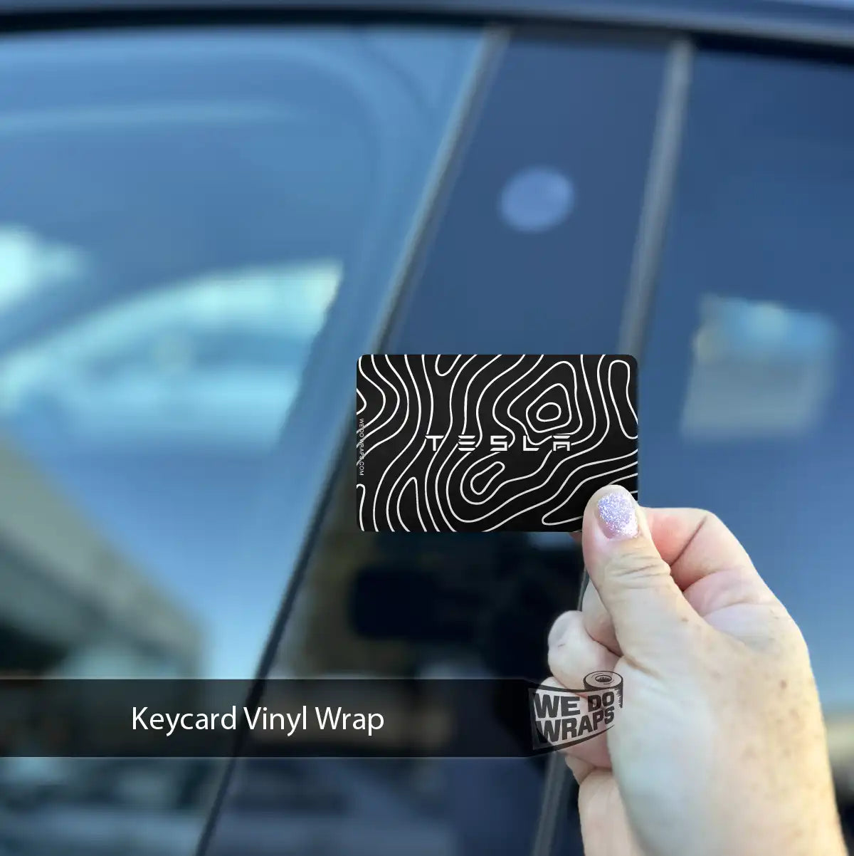 Topography Camo Tesla Keycard Decal