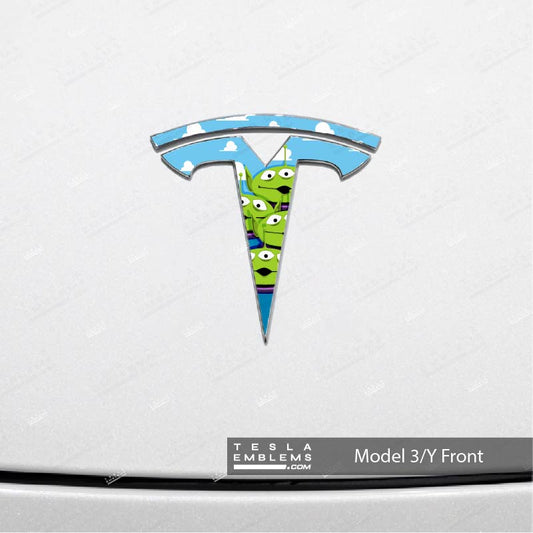 Toy Story Aliens Tesla Emblem Decals (Front + Back)