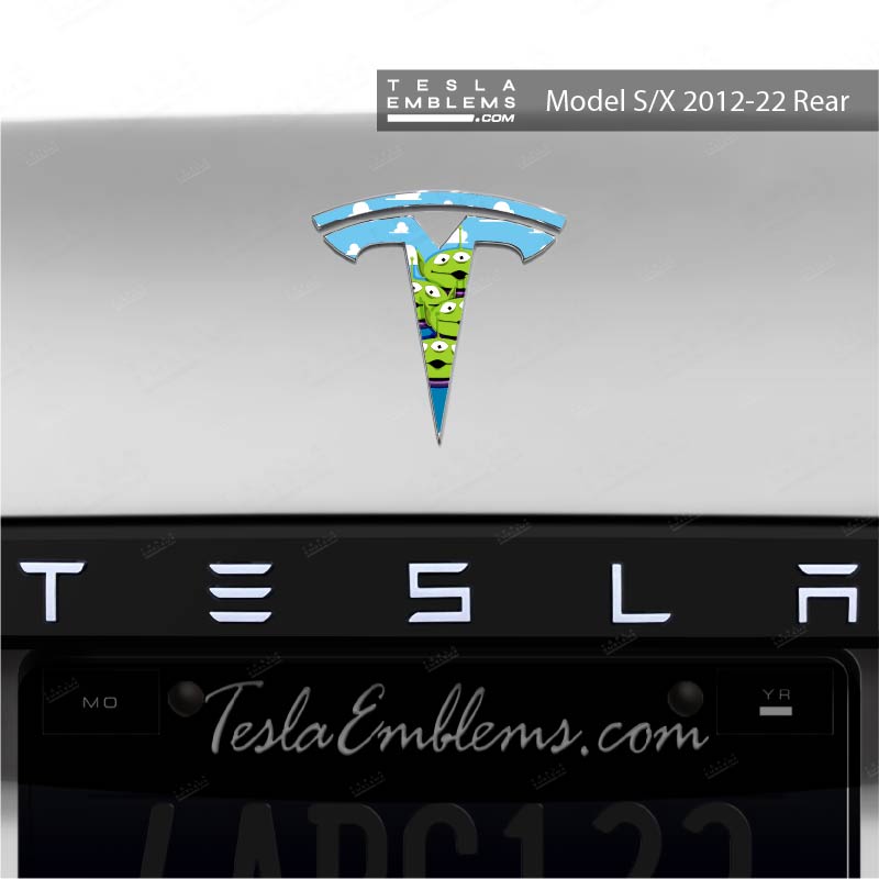 Toy Story Aliens Tesla Emblem Decals (Front + Back)