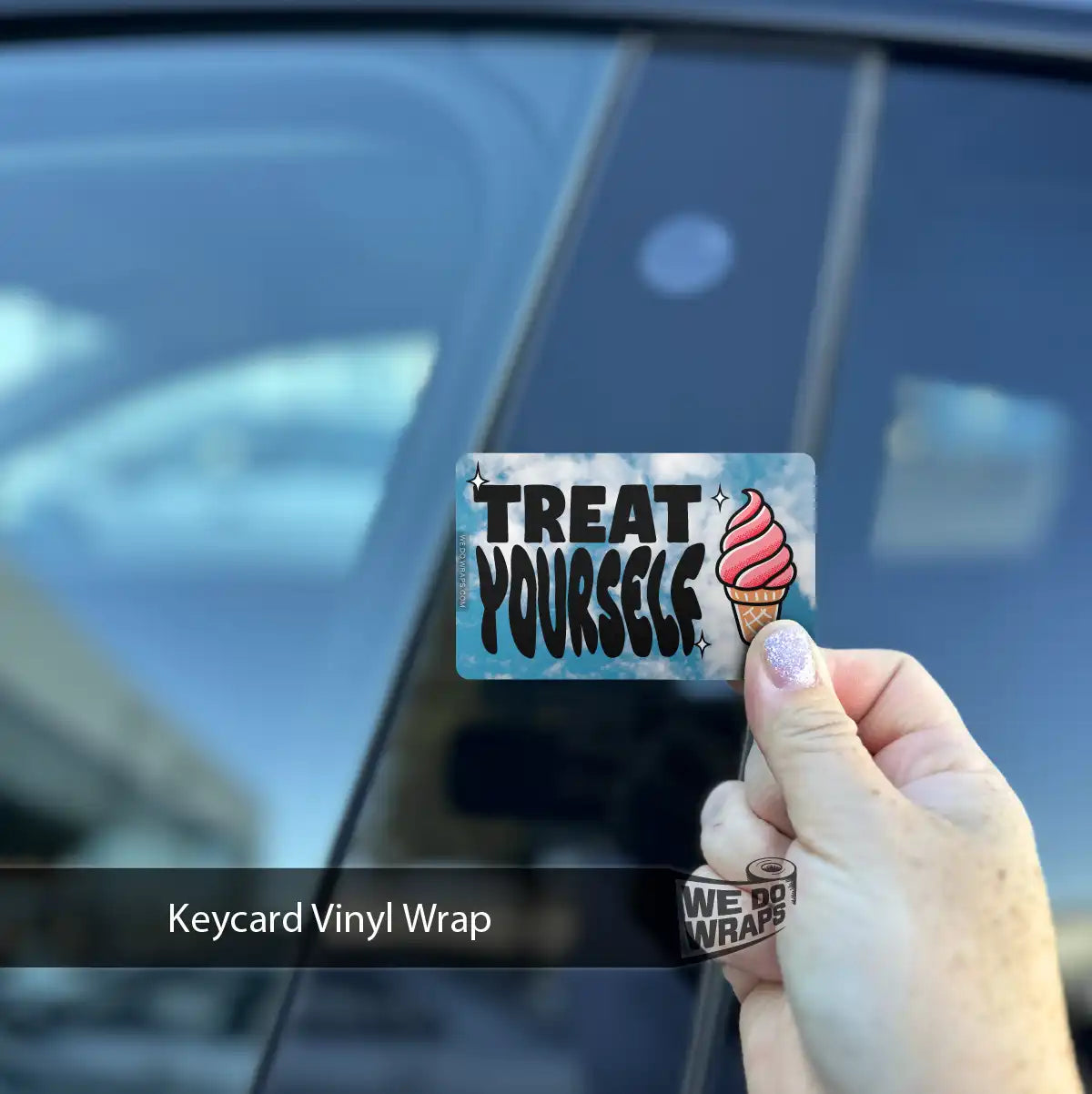 Treat Yourself Tesla Keycard Decal