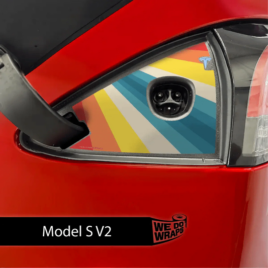 Wave Rider Stripes Charge Port Wrap | Model S
