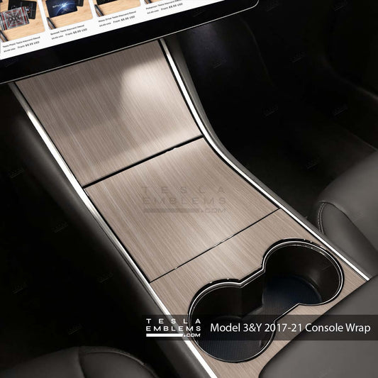 White Birch Woodgrain | Tesla Center Console Wrap Kit | Model Y ’19-20
