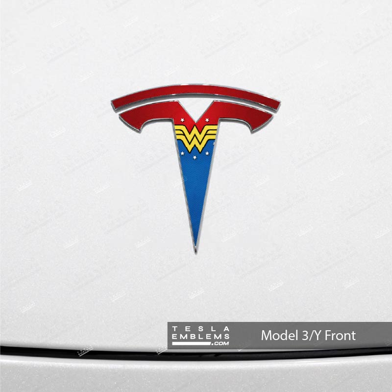 Wonder Woman Tesla Emblem Decals (Front + Back)