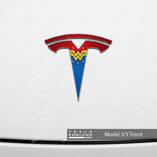 Wonder Woman Tesla Emblem Decals (Front + Back)