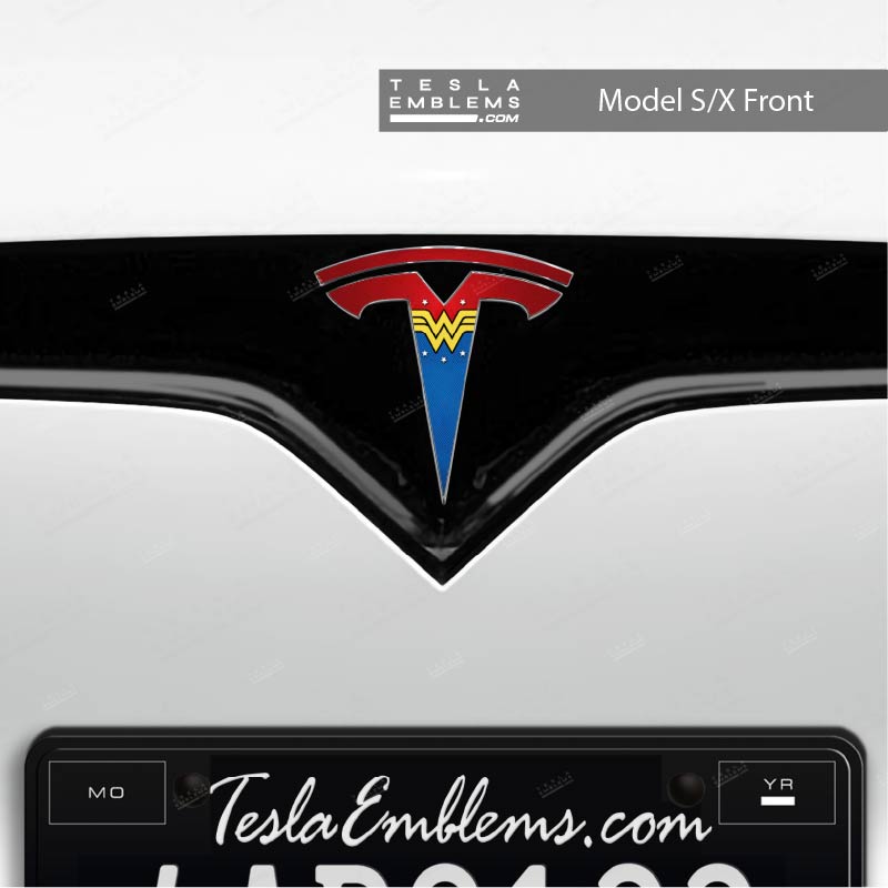 Wonder Woman Tesla Emblem Decals (Front + Back)