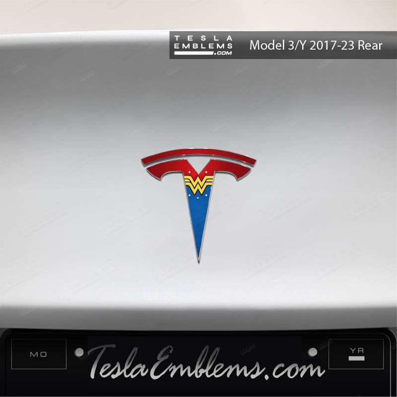 Wonder Woman Tesla Emblem Decals (Front + Back)