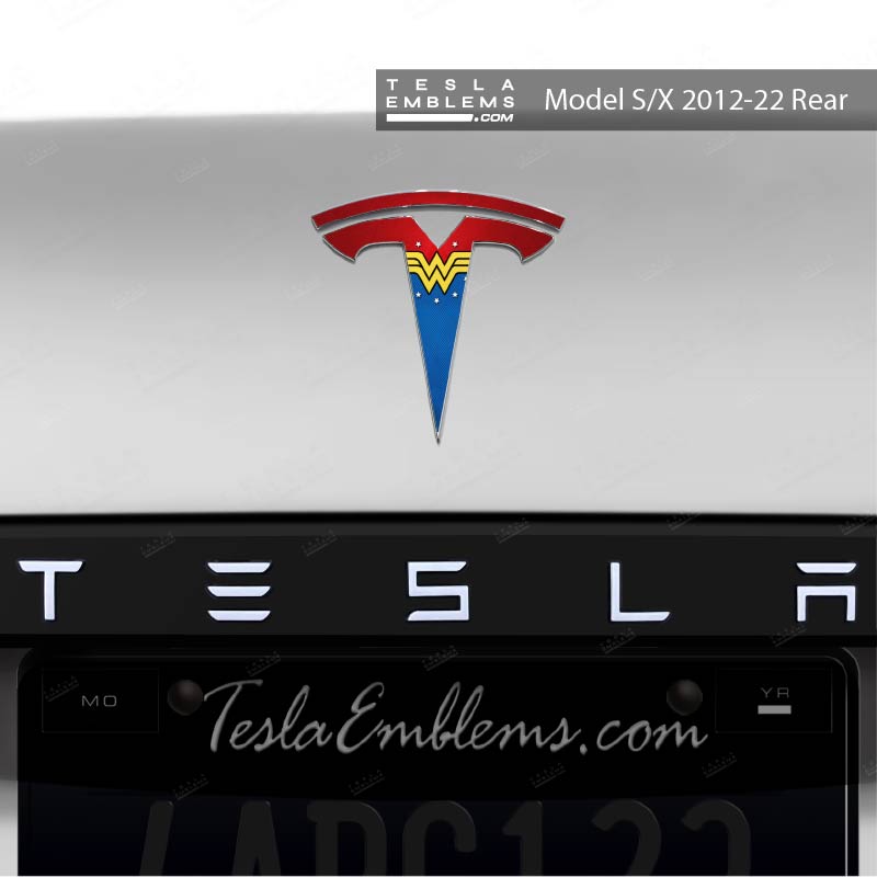 Wonder Woman Tesla Emblem Decals (Front + Back)