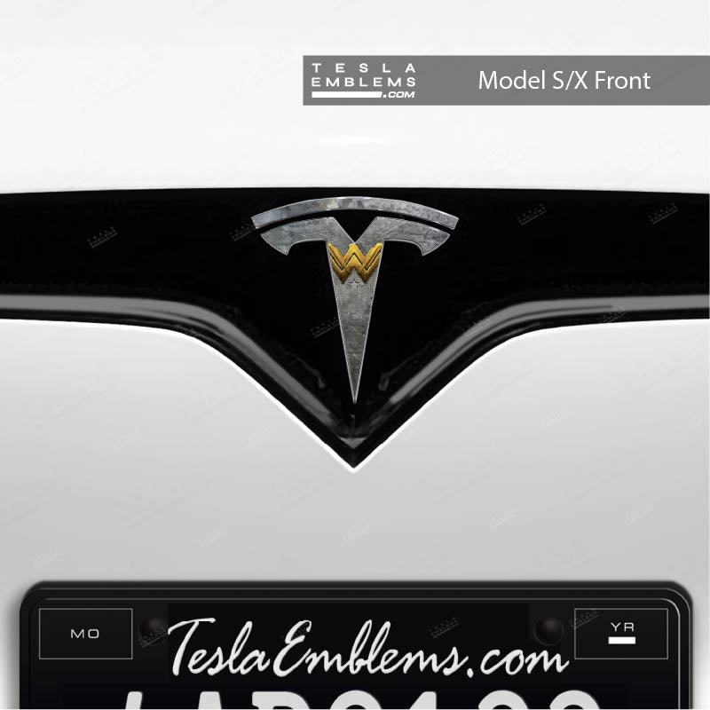 Wonder Woman Tesla Emblem Decals (Front + Back)