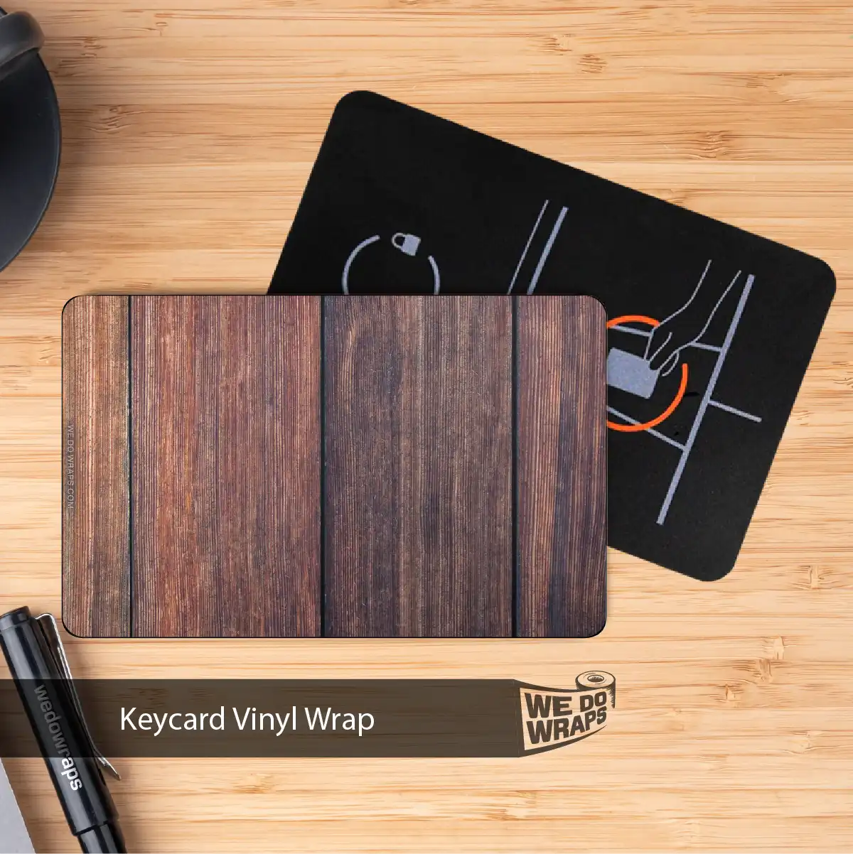Wood Paneling Tesla Keycard Decal
