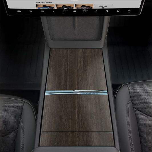 Dark Cherry Woodgrain | Tesla Center Console Wrap Kit | MY 2026