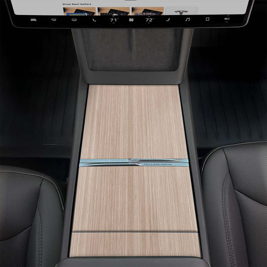 White Birch Woodgrain | Tesla Center Console Wrap Kit | MY 2026+ "Juniper"