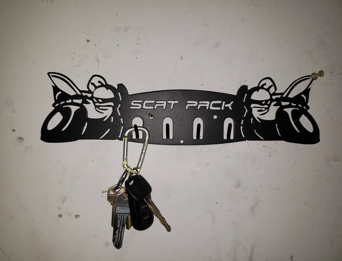 Dodge 30" SRT Scat Pack Towel, Coat, and Hat Rack – Steel Wall Organizer