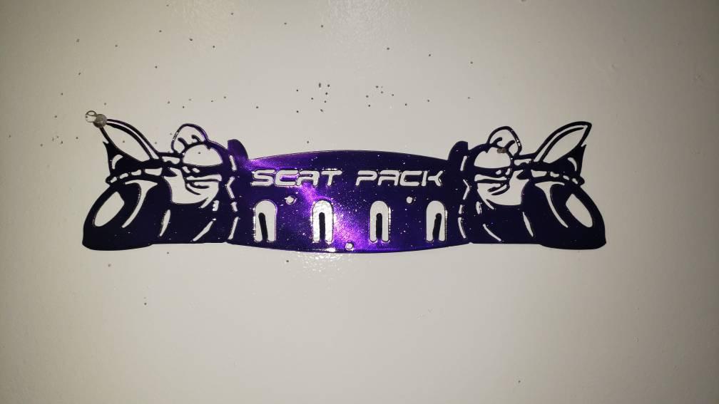Dodge SRT Scat Pack Keychain Rack – Steel Wall Mounted Muscle Car Organizer