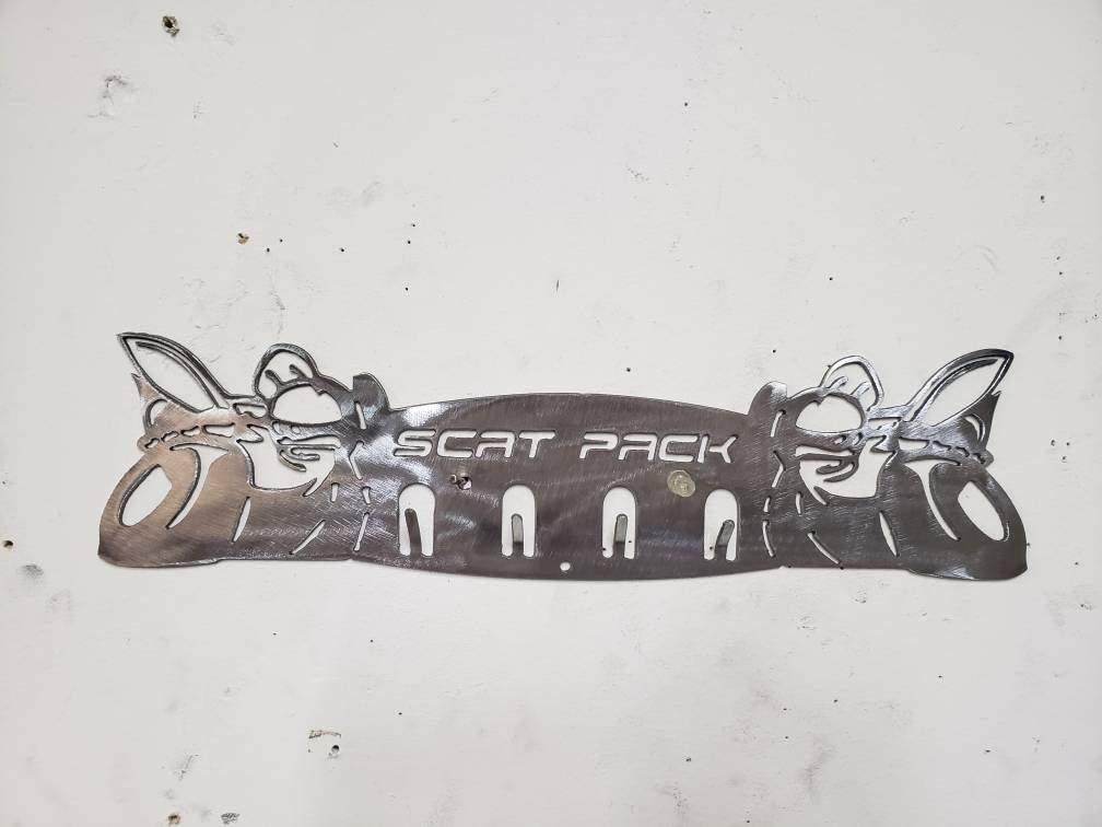 Dodge SRT Scat Pack Keychain Rack – Steel Wall Mounted Muscle Car Organizer