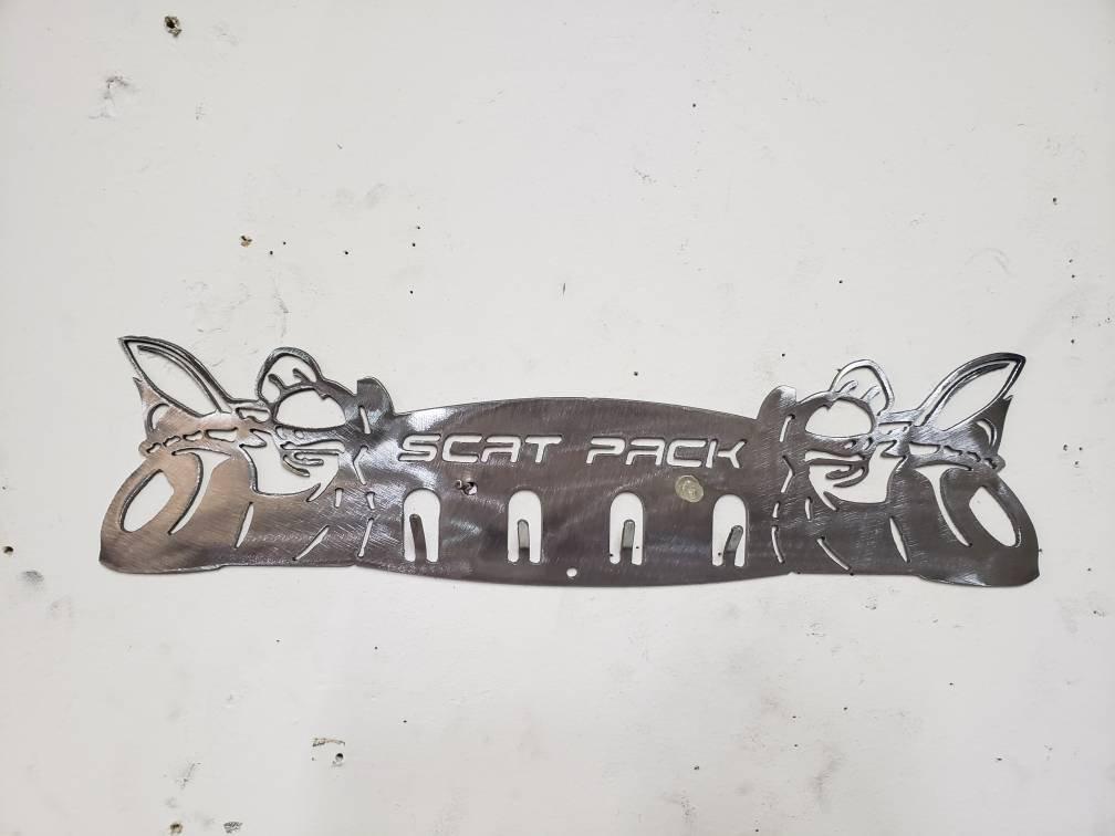 Dodge 30" SRT Scat Pack Towel, Coat, and Hat Rack – Steel Wall Organizer