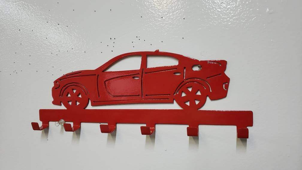 Dodge Charger Keychain Rack – Steel Wall Mounted Muscle Car Organizer