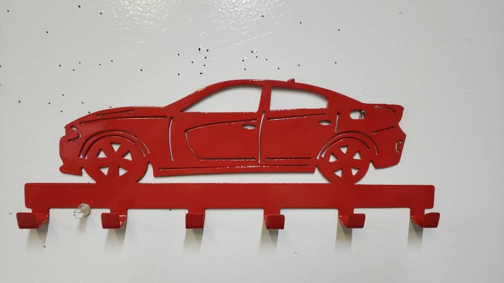 Dodge Charger Keychain Rack – Steel Wall Mounted Muscle Car Organizer