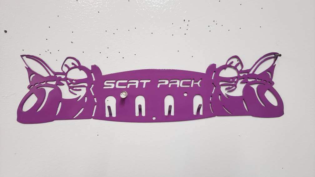Dodge SRT Scat Pack Keychain Rack – Steel Wall Mounted Muscle Car Organizer