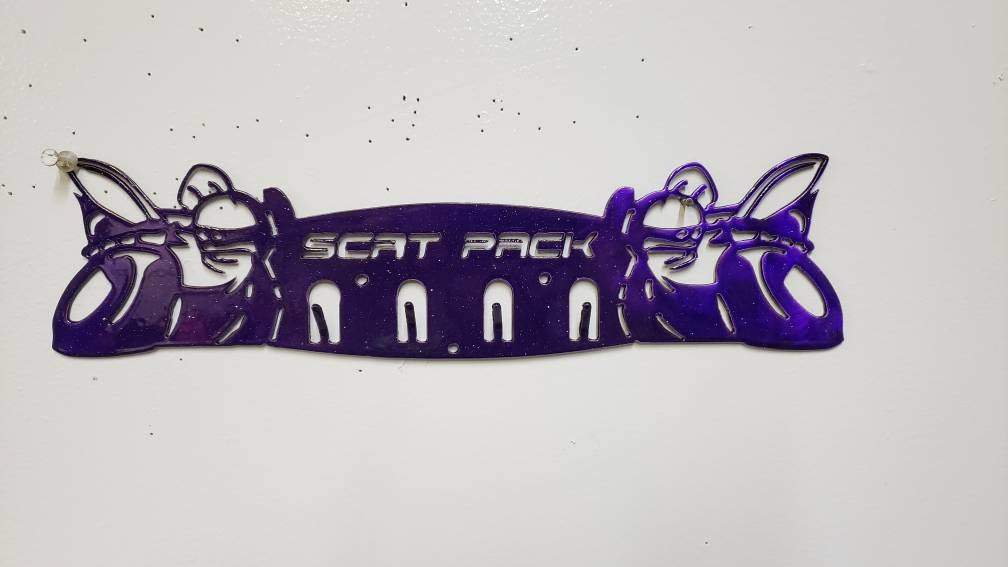 Dodge SRT Scat Pack Keychain Rack – Steel Wall Mounted Muscle Car Organizer