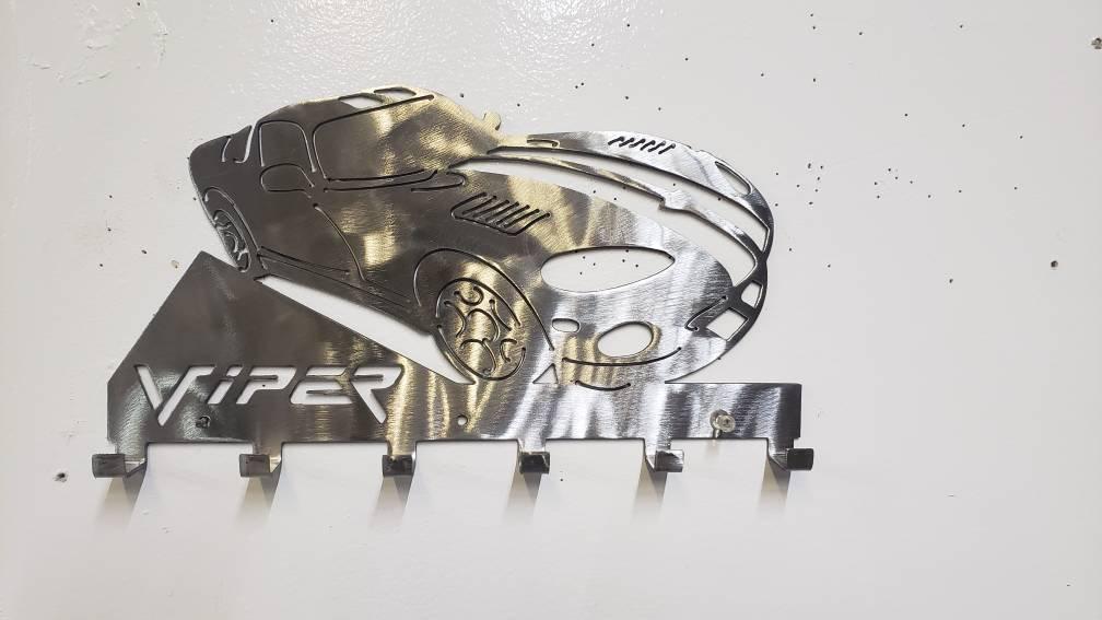 Dodge Viper Keychain Rack – Steel Wall Mounted American Muscle Organizer