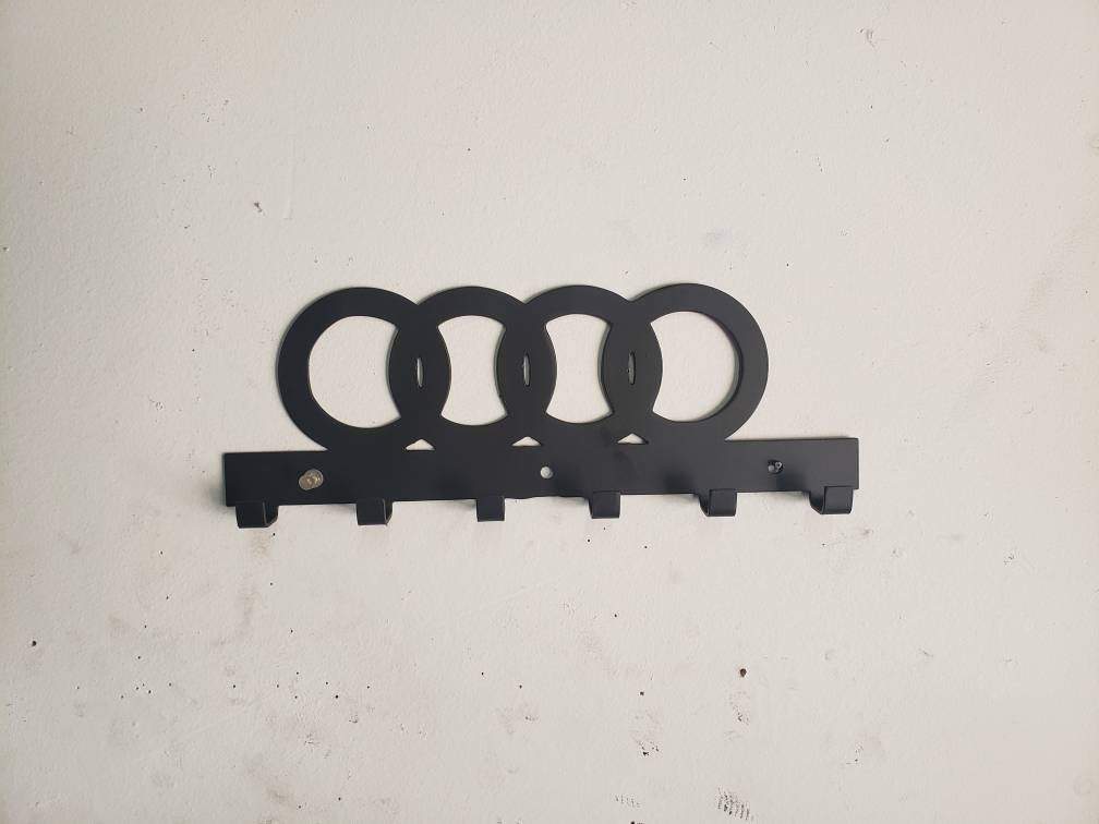 Audi Logo Keychain Rack – Steel Wall Mounted Euro Car Organizer