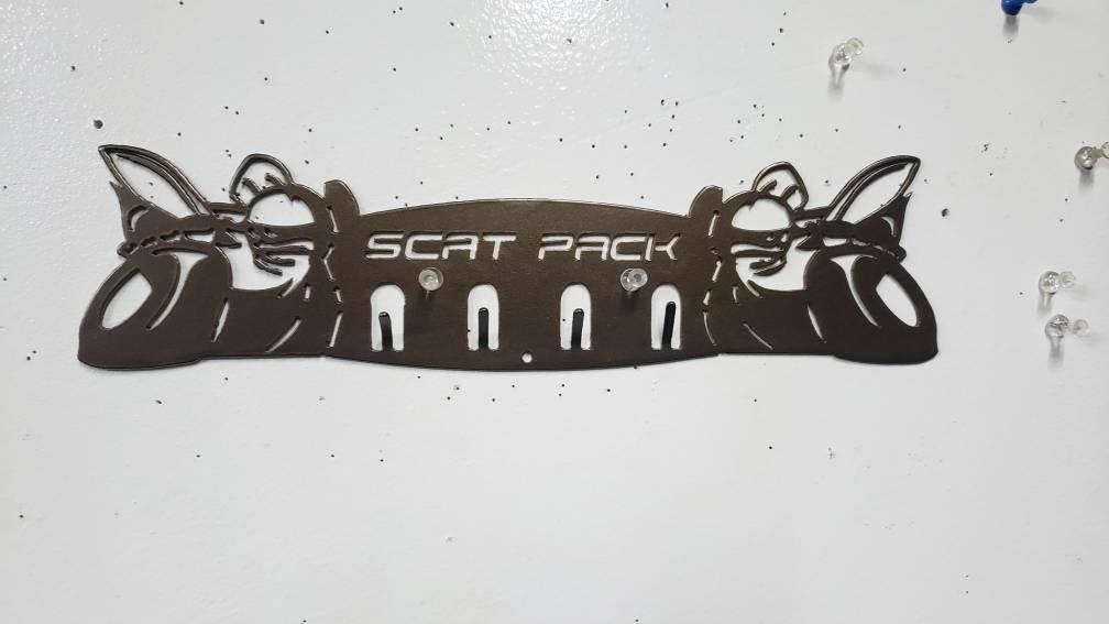 Dodge SRT Scat Pack Keychain Rack – Steel Wall Mounted Muscle Car Organizer