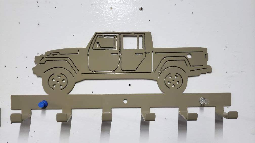 Jeep Gladiator Keychain Rack – Steel Wall Mounted Offroad Truck Organizer
