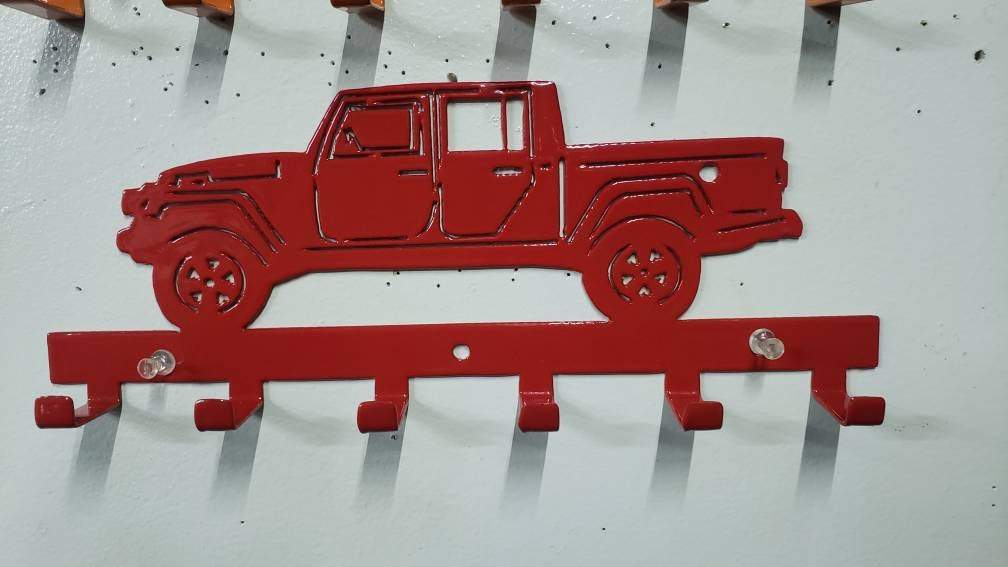 Jeep Gladiator Keychain Rack – Steel Wall Mounted Offroad Truck Organizer