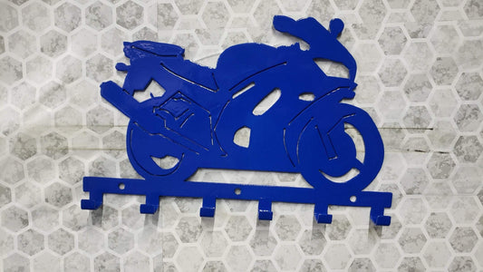 Honda RC30 Motorcycle Keychain Rack – Steel Wall Mounted Sportbike Organizer