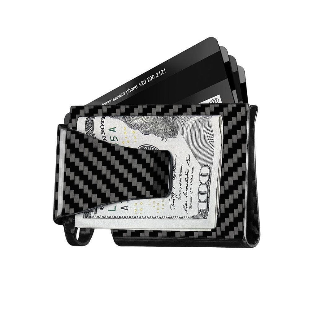 Real Carbon Fiber Cash & Card Slim Wallet & Key Organizer