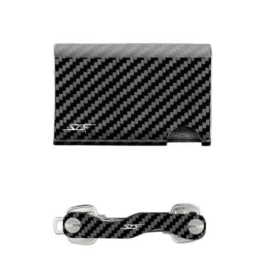 Real Carbon Fiber Cash & Card Slim Wallet & Key Organizer